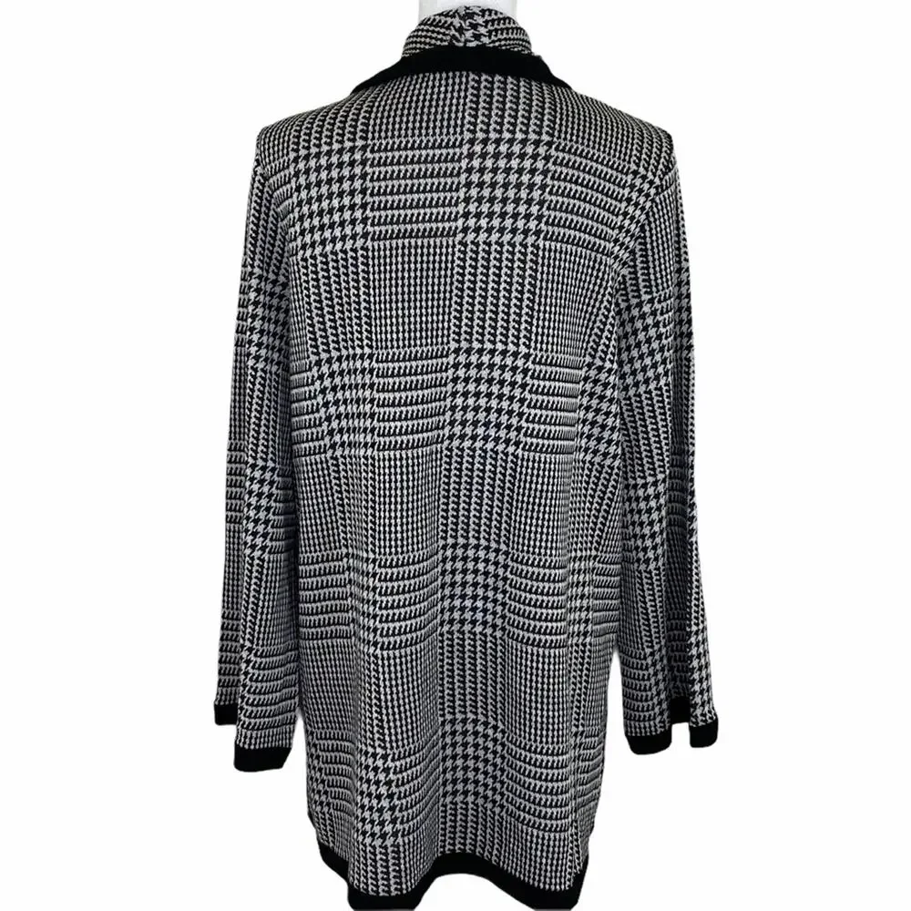 Nina Leonard Waterfall Cardigan Black Size‎ M QVC